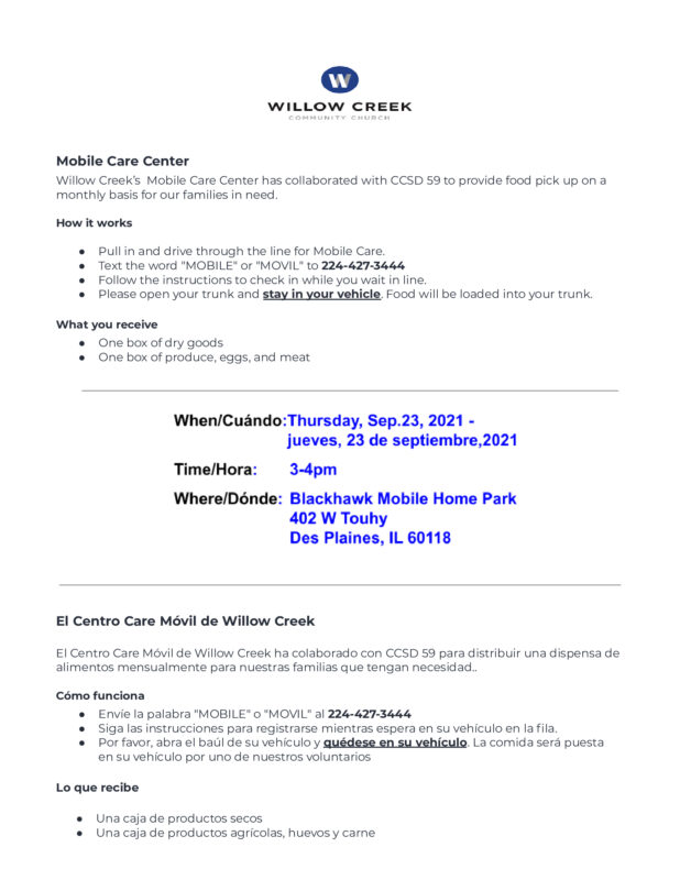 Willow Creek Mobile Care Center Flyer  1